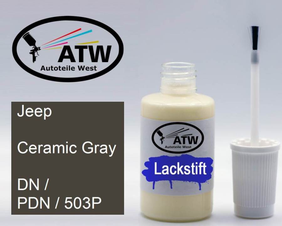 Jeep, Ceramic Gray, DN / PDN / 503P: 20ml Lackstift, von ATW Autoteile West.
